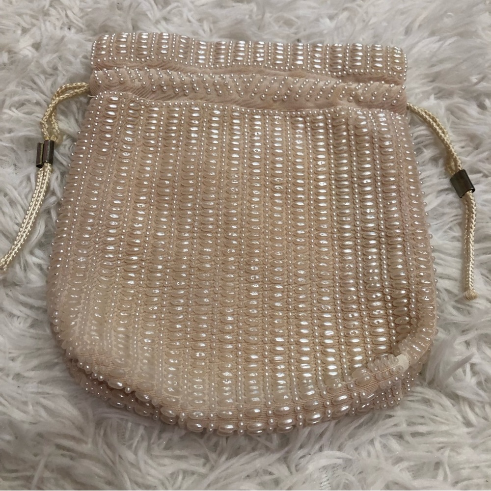 Fine Arts Bag Vintage Beaded Pouch Light Pink Hong Kong